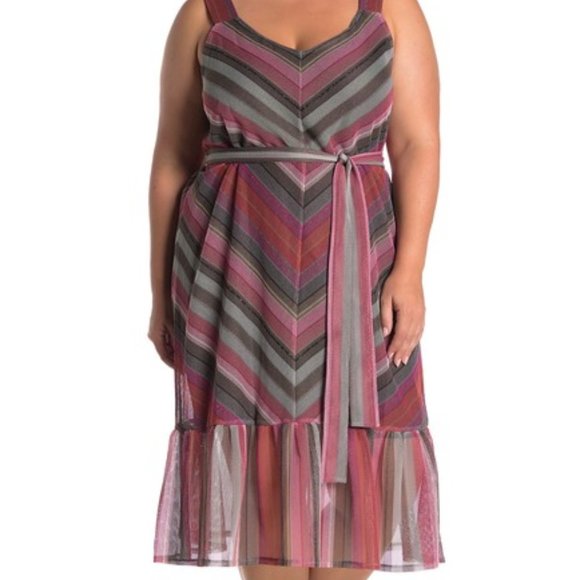 Rachel Roy Finn Multicolor Chevron Midi Dress - Picture 5 of 6